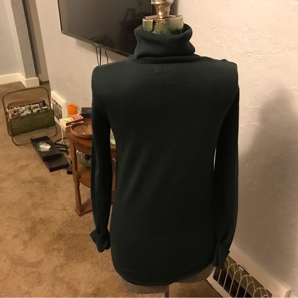 Adrienne Vittadini Sweater Merino Wool Long sleeve size XS Deep Hunter Green - Picture 6 of 6